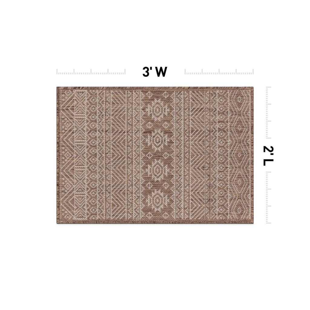 World Rug Gallery Distressed Geometric Bohemian Textured Flat Weave Indoor/Outdoor Area Rug
