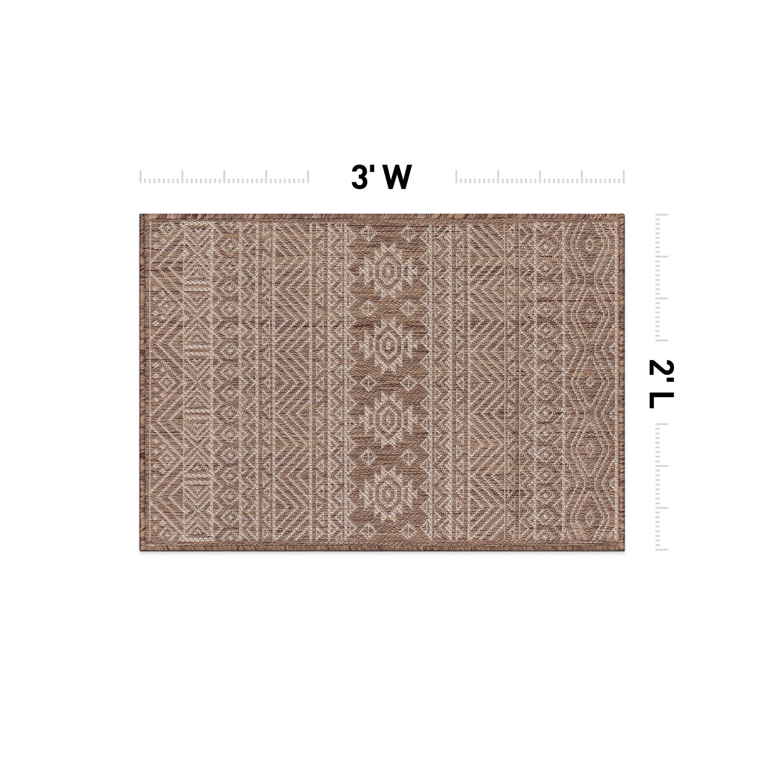 World Rug Gallery Distressed Geometric Bohemian Textured Flat Weave Indoor/Outdoor Area Rug