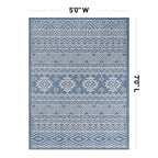 World Rug Gallery Distressed Geometric Bohemian Textured Flat Weave Indoor/Outdoor Area Rug