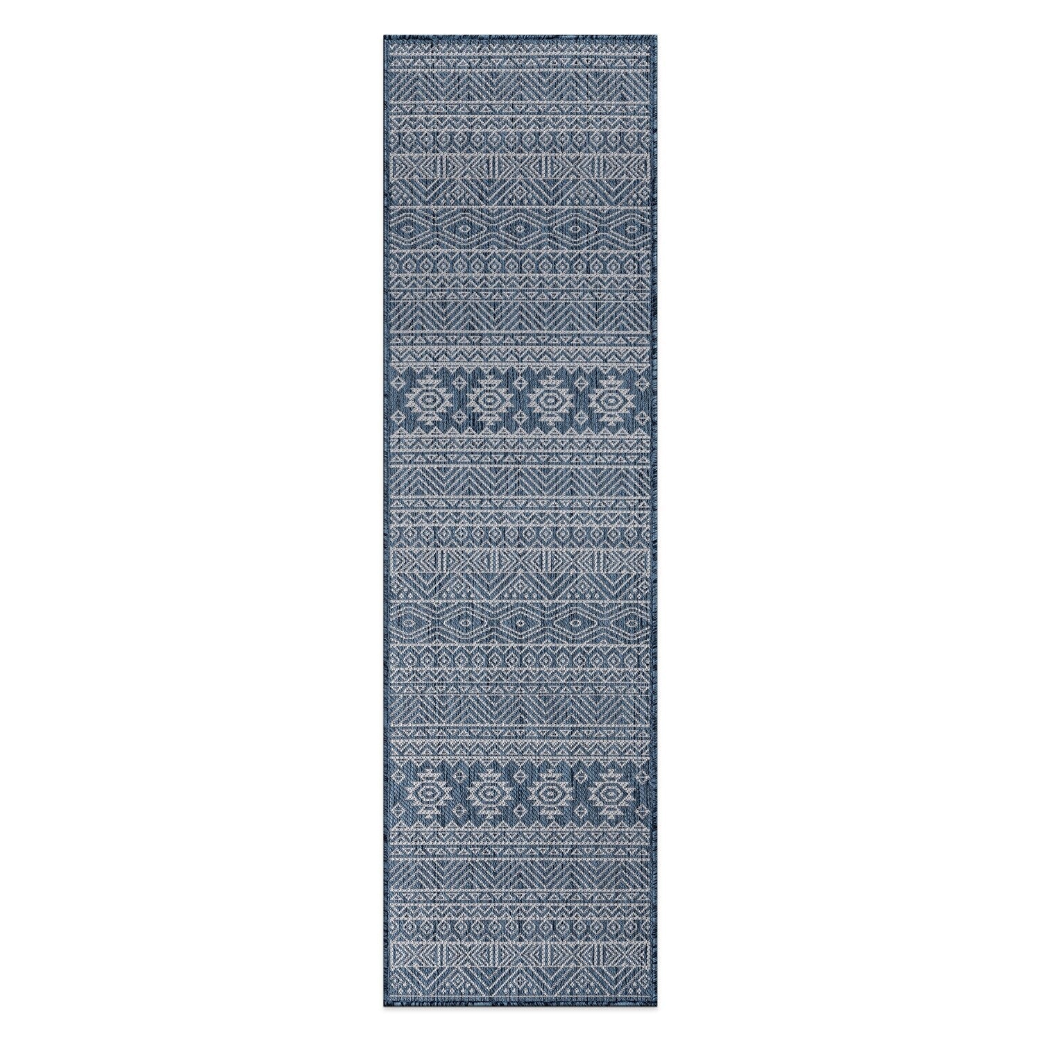 World Rug Gallery Distressed Geometric Bohemian Textured Flat Weave Indoor/Outdoor Area Rug