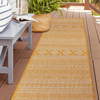 World Rug Gallery Distressed Geometric Bohemian Textured Flat Weave Indoor/Outdoor Area Rug
