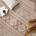 World Rug Gallery Distressed Geometric Bohemian Textured Flat Weave Indoor/Outdoor Area Rug