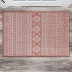 World Rug Gallery Distressed Geometric Bohemian Textured Flat Weave Indoor/Outdoor Area Rug