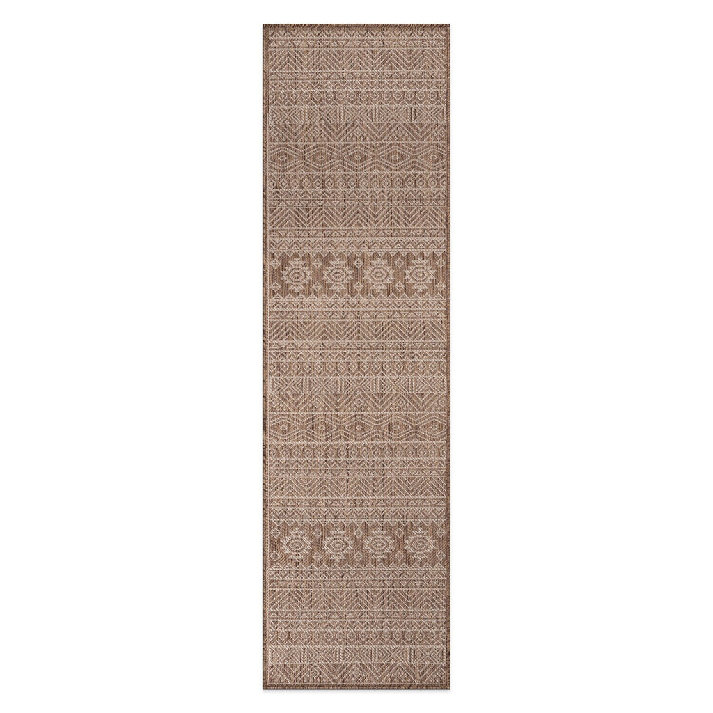 World Rug Gallery Distressed Geometric Bohemian Textured Flat Weave Indoor/Outdoor Area Rug