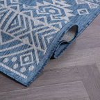 World Rug Gallery Distressed Geometric Bohemian Textured Flat Weave Indoor/Outdoor Area Rug
