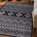 World Rug Gallery Distressed Geometric Bohemian Textured Flat Weave Indoor/Outdoor Area Rug