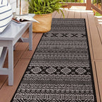 World Rug Gallery Distressed Geometric Bohemian Textured Flat Weave Indoor/Outdoor Area Rug