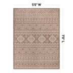 World Rug Gallery Distressed Geometric Bohemian Textured Flat Weave Indoor/Outdoor Area Rug