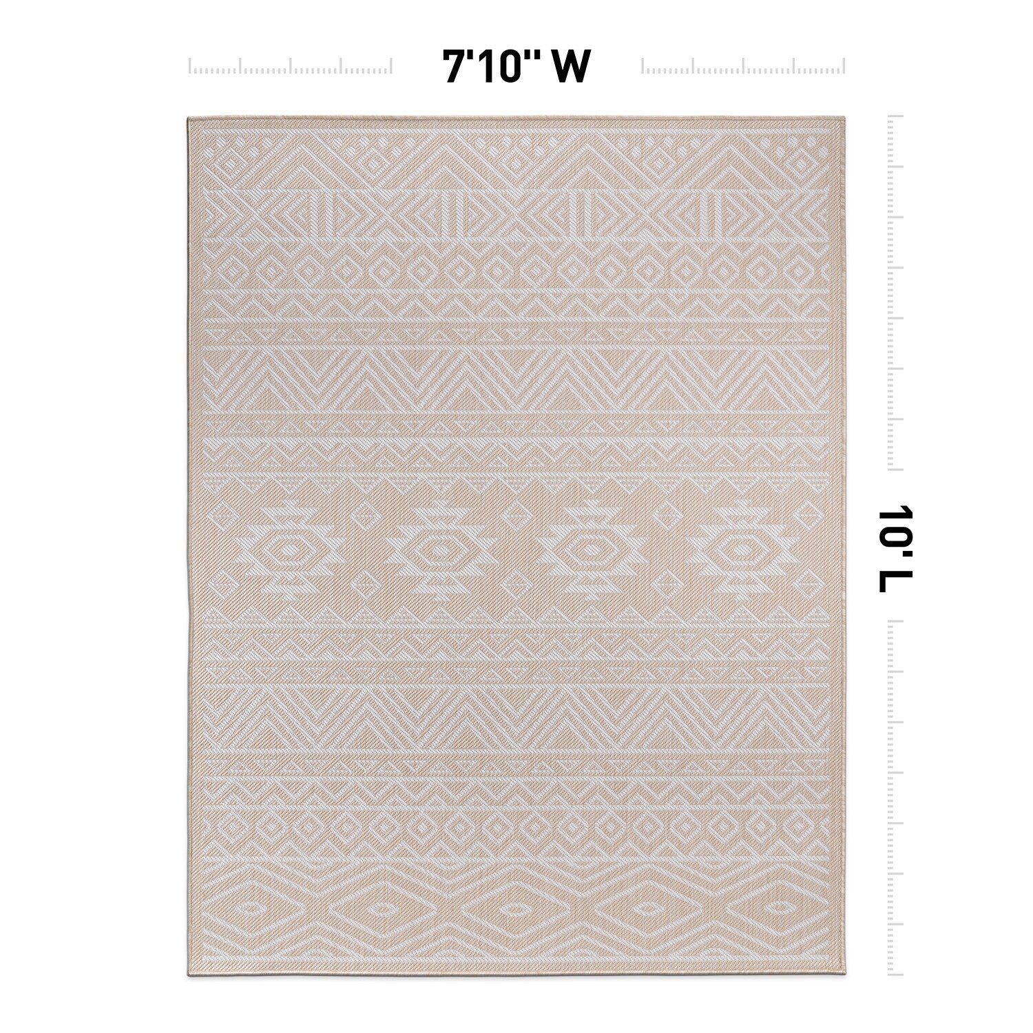 World Rug Gallery Distressed Geometric Bohemian Textured Flat Weave Indoor/Outdoor Area Rug