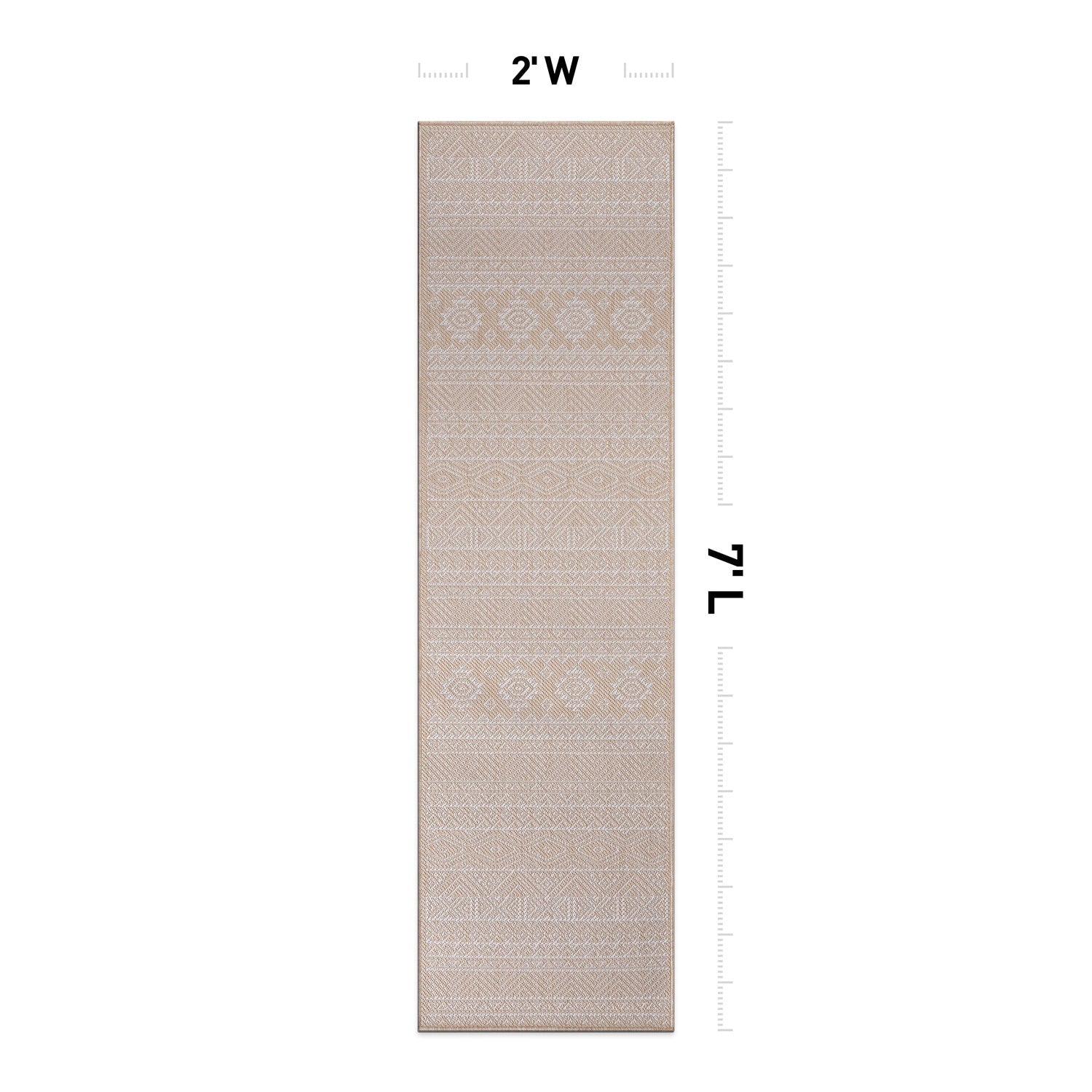 World Rug Gallery Distressed Geometric Bohemian Textured Flat Weave Indoor/Outdoor Area Rug