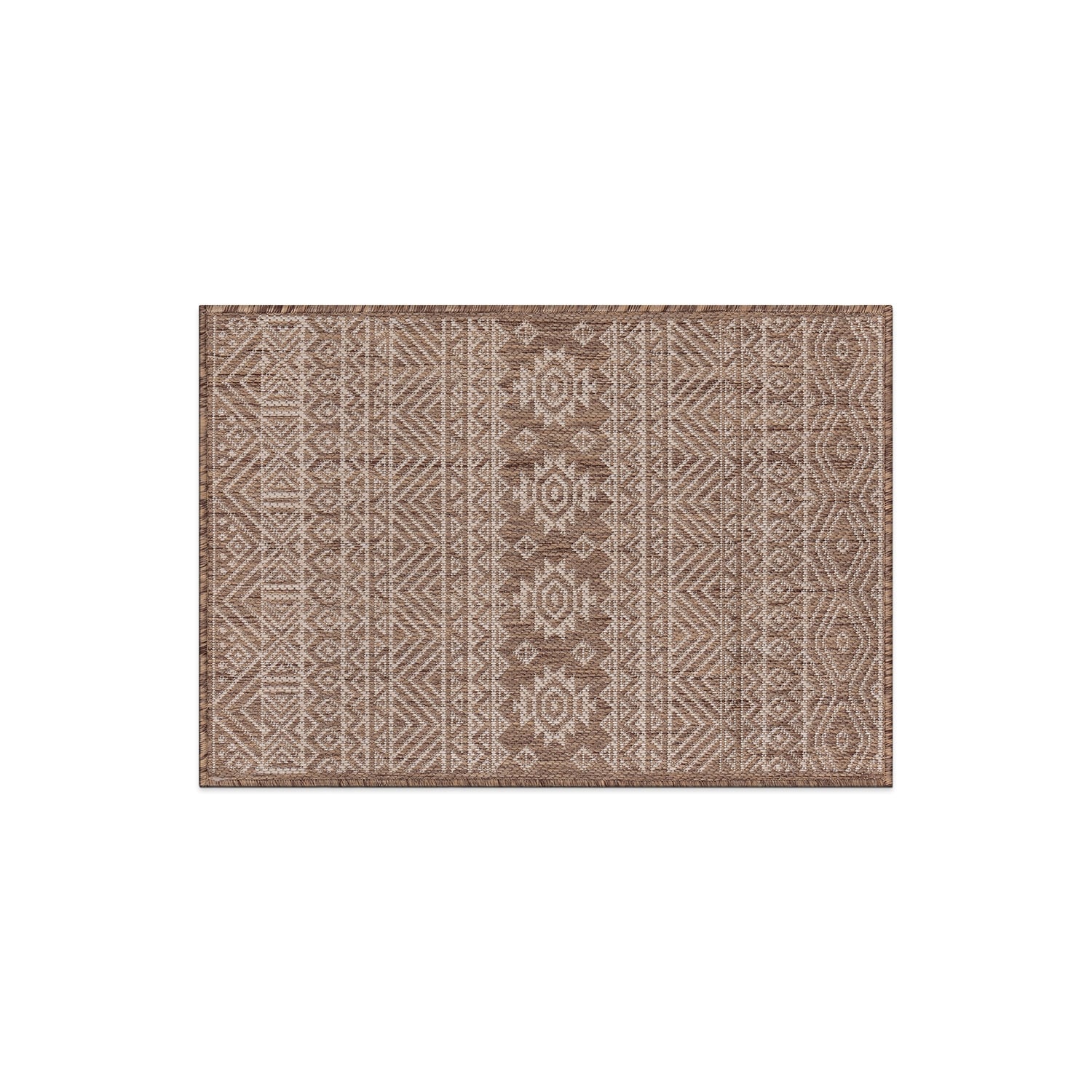 World Rug Gallery Distressed Geometric Bohemian Textured Flat Weave Indoor/Outdoor Area Rug