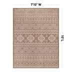 World Rug Gallery Distressed Geometric Bohemian Textured Flat Weave Indoor/Outdoor Area Rug