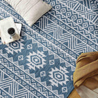 World Rug Gallery Distressed Geometric Bohemian Textured Flat Weave Indoor/Outdoor Area Rug