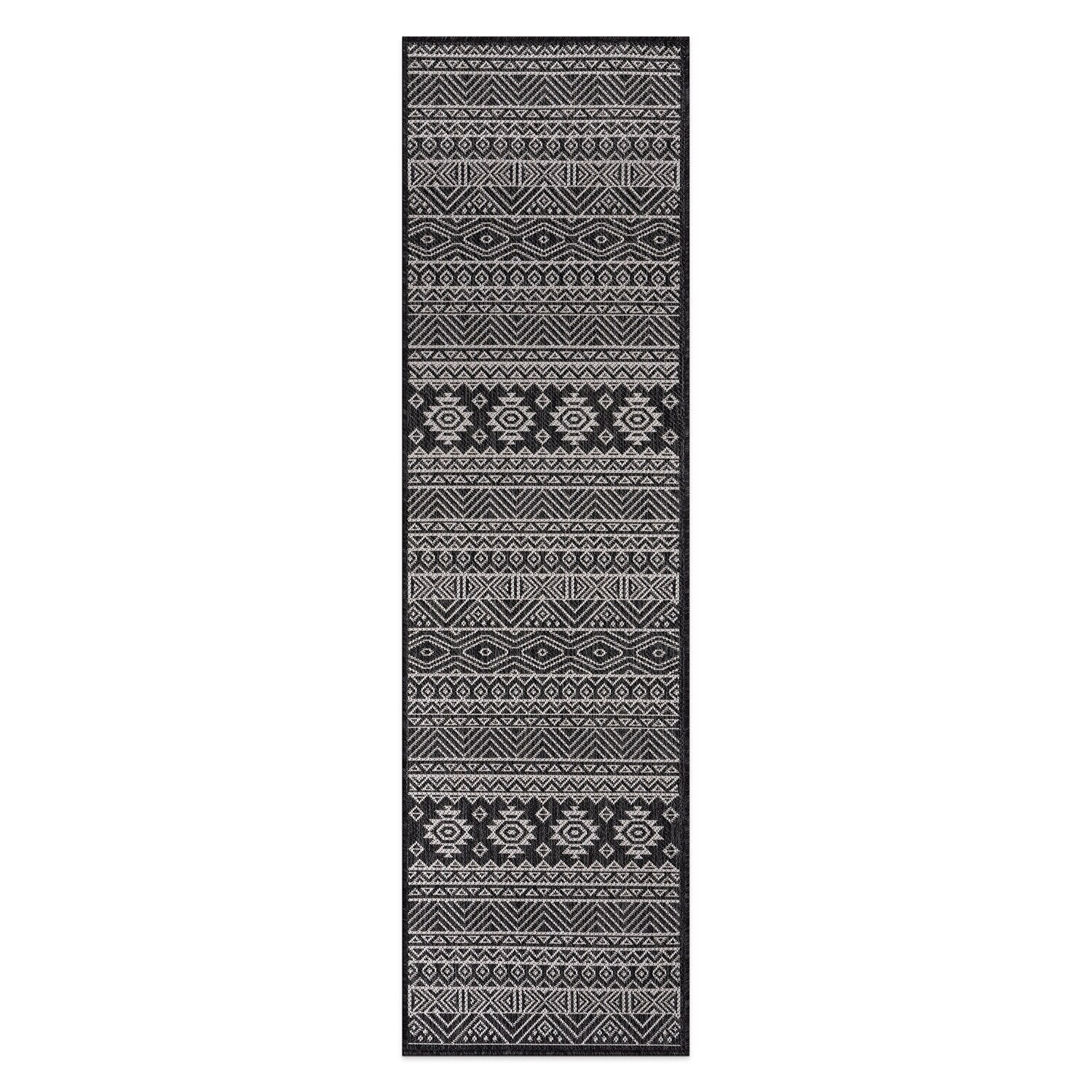 World Rug Gallery Distressed Geometric Bohemian Textured Flat Weave Indoor/Outdoor Area Rug