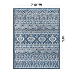 World Rug Gallery Distressed Geometric Bohemian Textured Flat Weave Indoor/Outdoor Area Rug