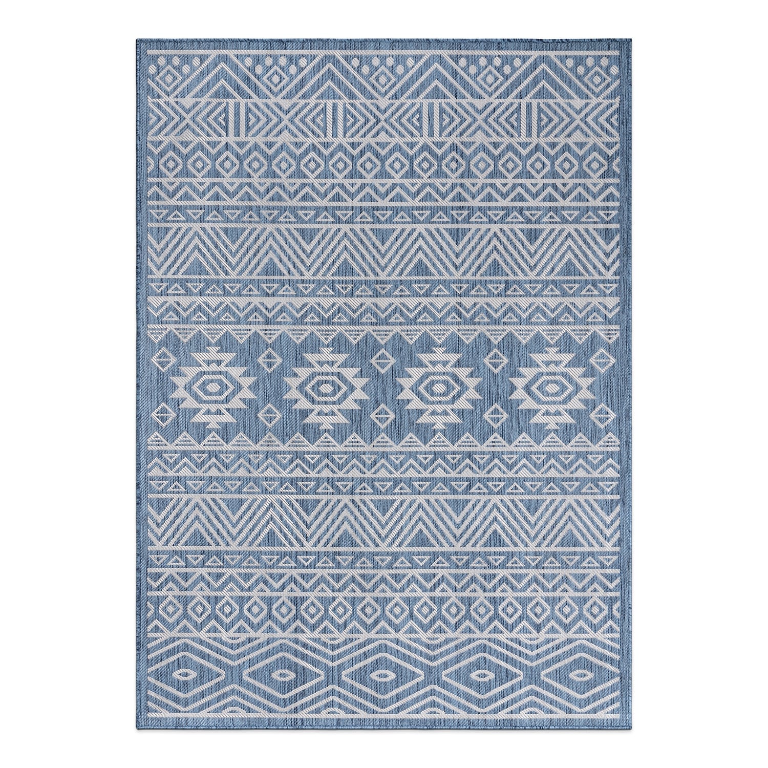 World Rug Gallery Distressed Geometric Bohemian Textured Flat Weave Indoor/Outdoor Area Rug