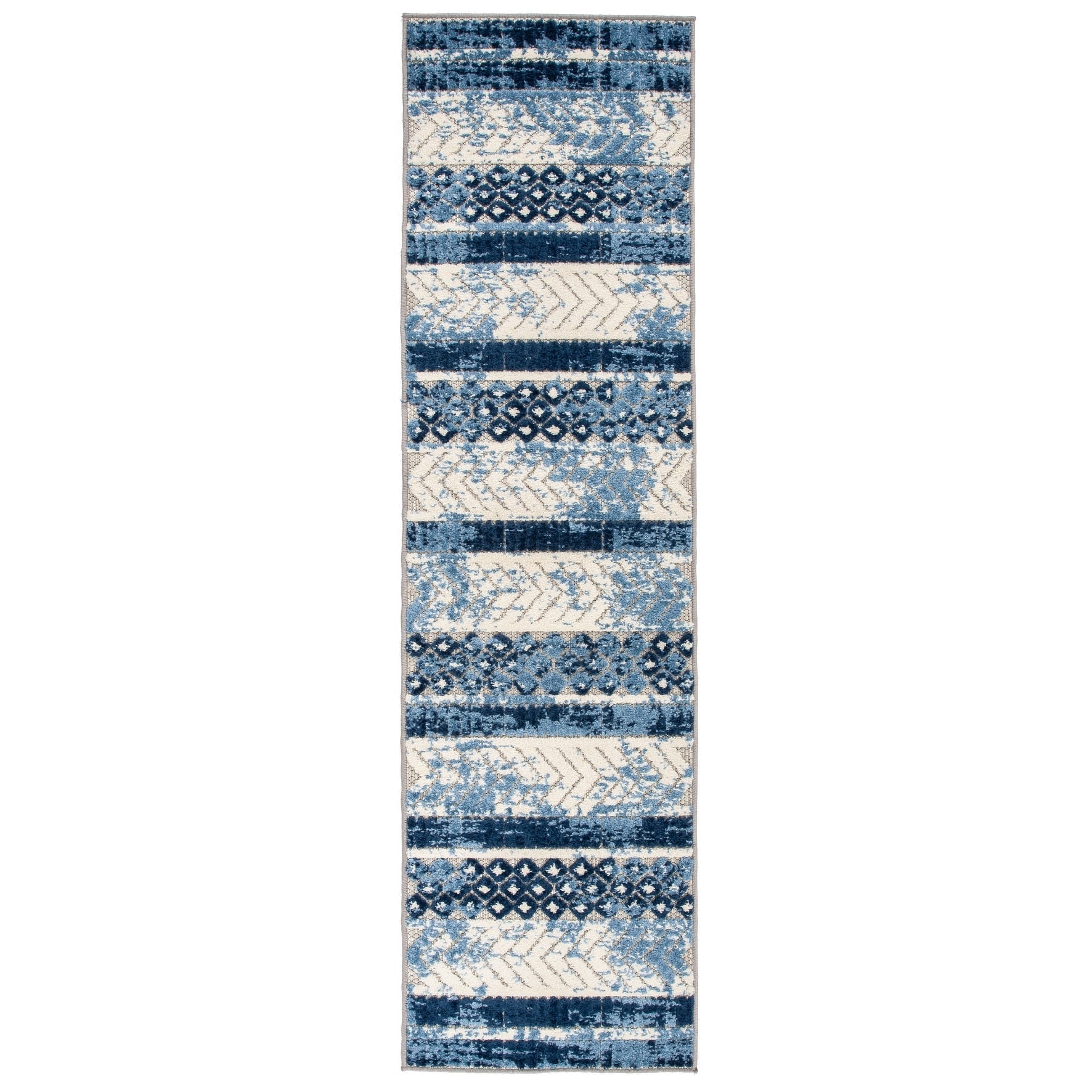 World Rug Gallery Distressed Geometric Indoor/Outdoor Area Rug