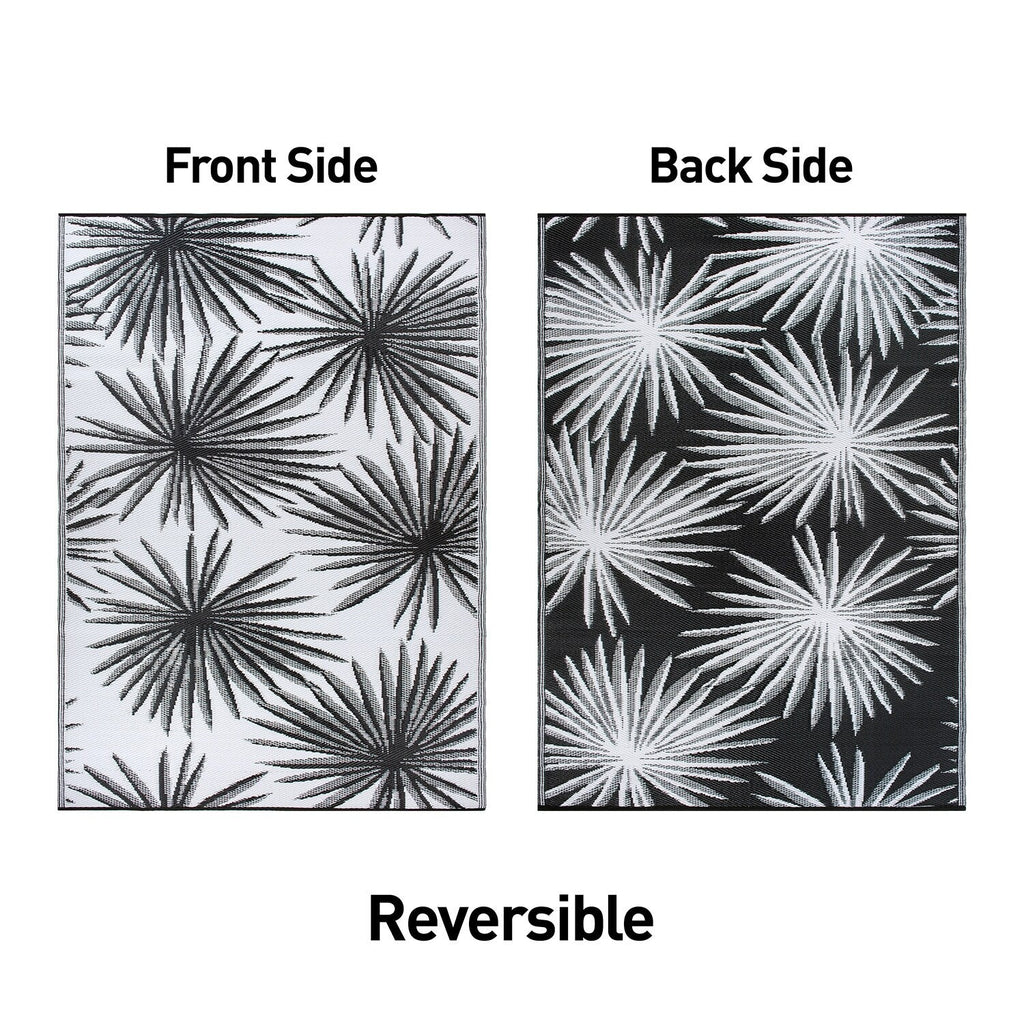 World Rug Gallery Floral Tropical Reversible Recycled Plastic Outdoor Rugs
