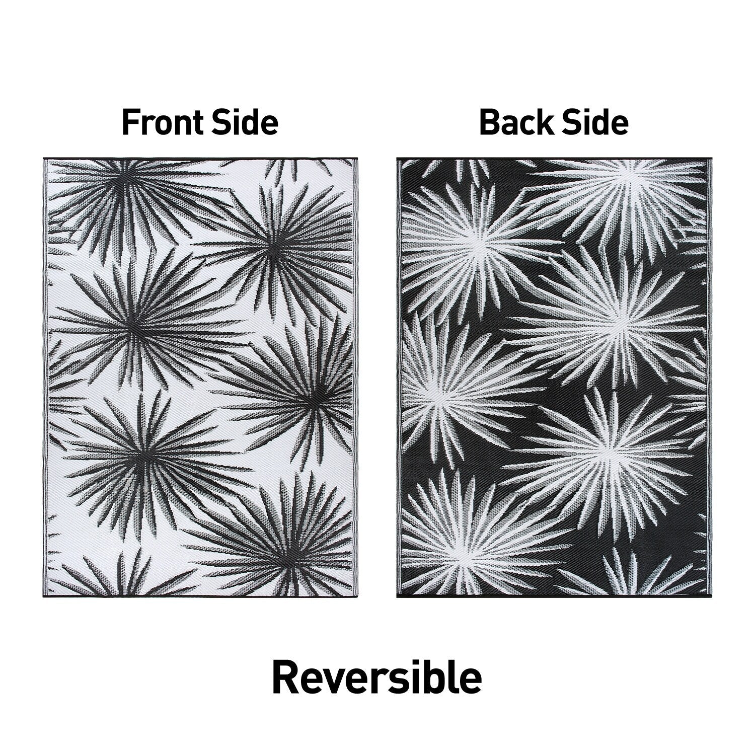 World Rug Gallery Floral Tropical Reversible Recycled Plastic Outdoor Rugs