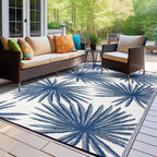 World Rug Gallery Floral Tropical Reversible Recycled Plastic Outdoor Rugs