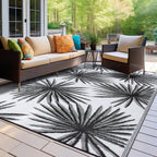 World Rug Gallery Floral Tropical Reversible Recycled Plastic Outdoor Rugs