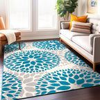 World Rug Gallery Modern Floral Circles Area Rug