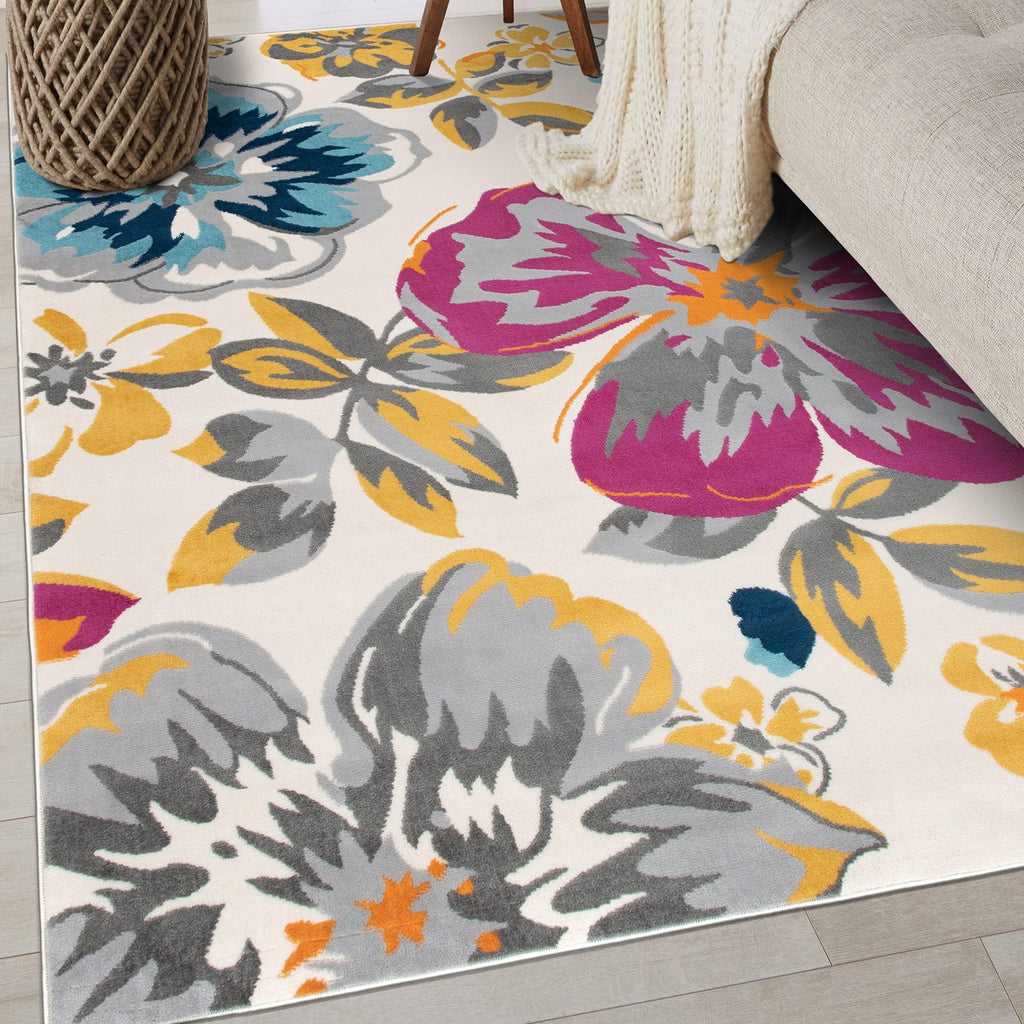 World Rug Gallery Modern Floral Design Area Rug