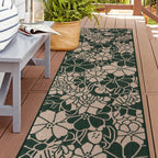World Rug Gallery Modern Floral Flowers Textured Flat Weave Indoor/Outdoor Area Rug