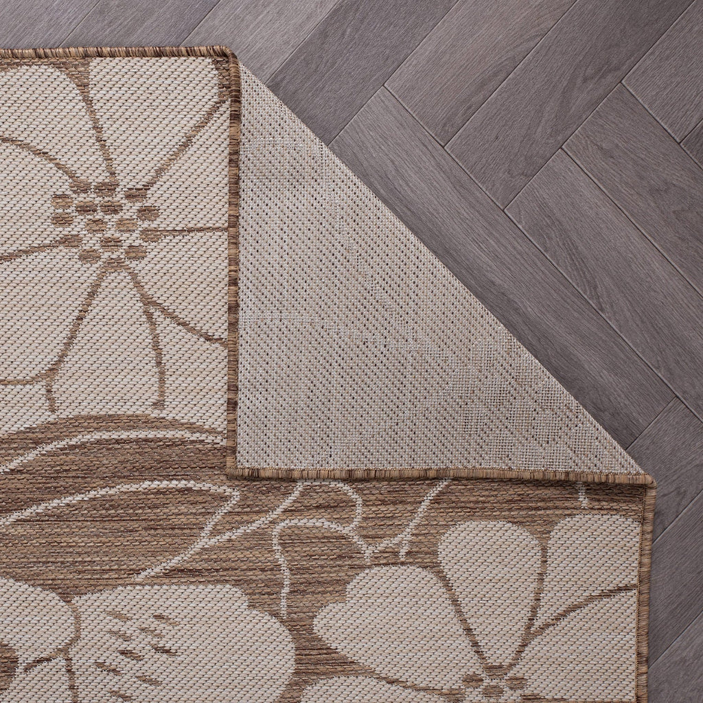 World Rug Gallery Modern Floral Flowers Textured Flat Weave Indoor/Outdoor Area Rug