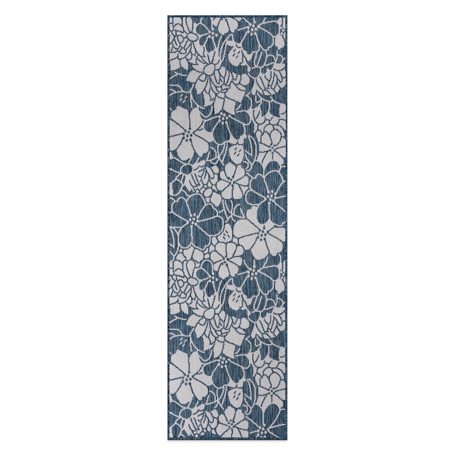 World Rug Gallery Modern Floral Flowers Textured Flat Weave Indoor/Outdoor Area Rug