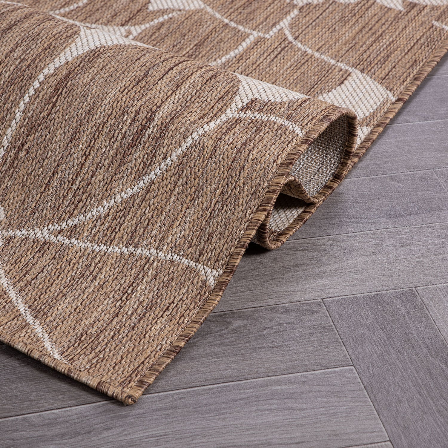 World Rug Gallery Modern Floral Flowers Textured Flat Weave Indoor/Outdoor Area Rug