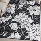 World Rug Gallery Modern Floral Flowers Textured Flat Weave Indoor/Outdoor Area Rug
