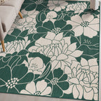 World Rug Gallery Modern Floral Flowers Textured Flat Weave Indoor/Outdoor Area Rug