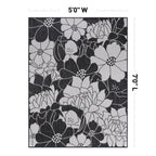 World Rug Gallery Modern Floral Flowers Textured Flat Weave Indoor/Outdoor Area Rug