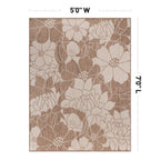 World Rug Gallery Modern Floral Flowers Textured Flat Weave Indoor/Outdoor Area Rug