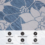 World Rug Gallery Modern Floral Flowers Textured Flat Weave Indoor/Outdoor Area Rug