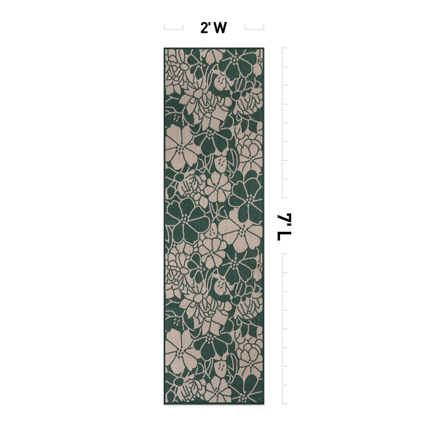 World Rug Gallery Modern Floral Flowers Textured Flat Weave Indoor/Outdoor Area Rug