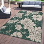 World Rug Gallery Modern Floral Flowers Textured Flat Weave Indoor/Outdoor Area Rug