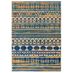 World Rug Gallery Modern Stripes Faded Geometric Indoor/Outdoor Area Rug
