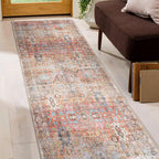 World Rug Gallery Transitional Distressed Machine Washable Non Slip Area Rug