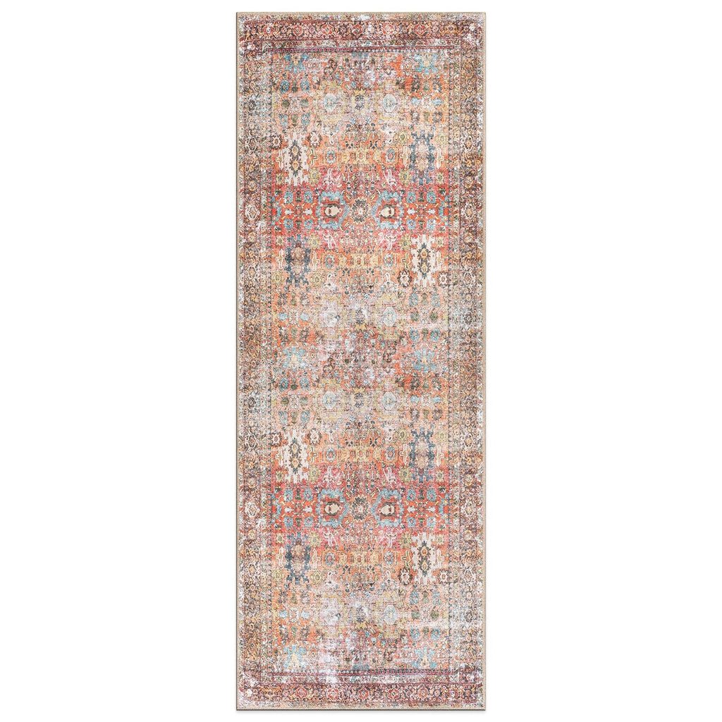World Rug Gallery Transitional Distressed Machine Washable Non Slip Area Rug