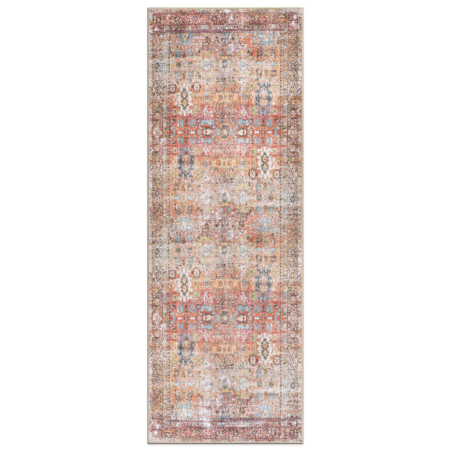 World Rug Gallery Transitional Distressed Machine Washable Non Slip Area Rug