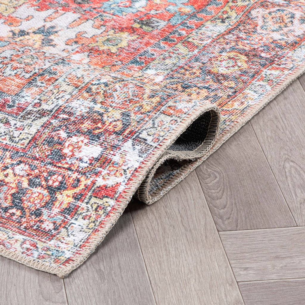 World Rug Gallery Transitional Distressed Machine Washable Non Slip Area Rug