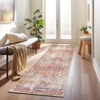 World Rug Gallery Transitional Distressed Machine Washable Non Slip Area Rug