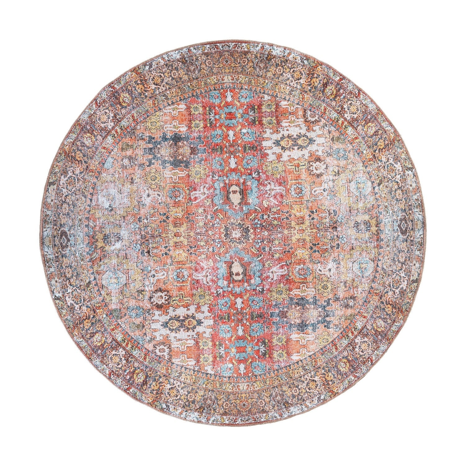 World Rug Gallery Transitional Distressed Machine Washable Non Slip Area Rug