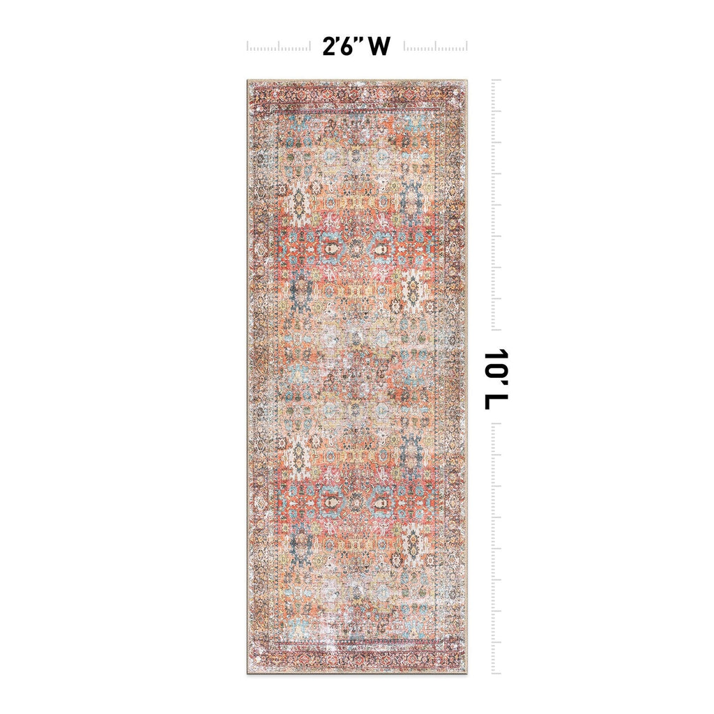 World Rug Gallery Transitional Distressed Machine Washable Non Slip Area Rug
