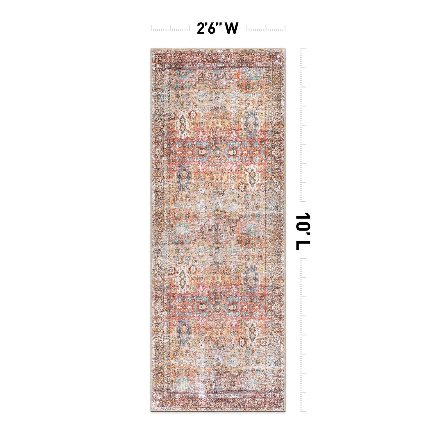 World Rug Gallery Transitional Distressed Machine Washable Non Slip Area Rug