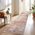 World Rug Gallery Transitional Distressed Machine Washable Non Slip Area Rug