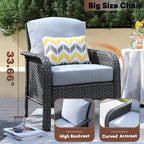 XIZZI 4-piece Outdoor Patio Furniture Conversation Set with Table