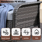 XIZZI 4-piece Outdoor Patio Furniture Conversation Set with Table